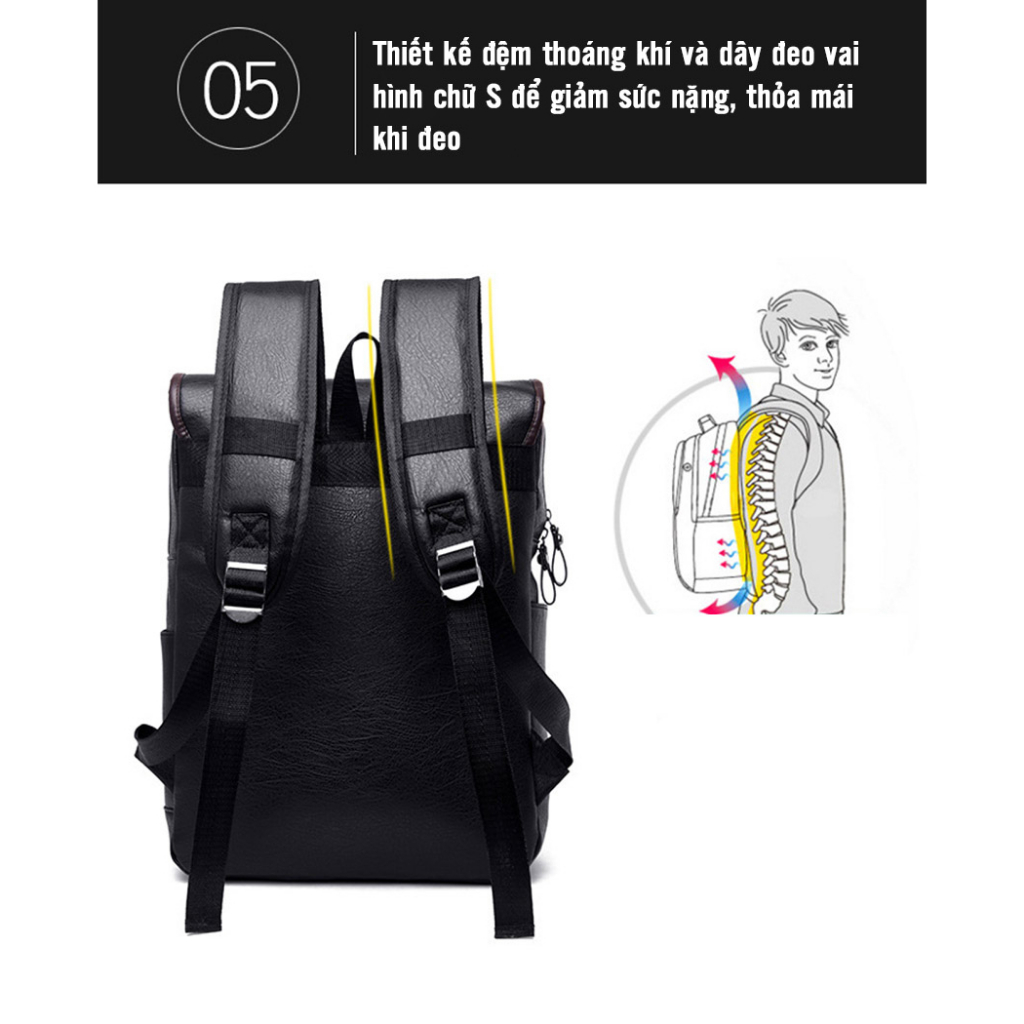 Balo laptop 15.6 inch B1086 NASI Store ba lô da nam nữ thời trang cực chất mẫu đẹp đi học đi làm công sở