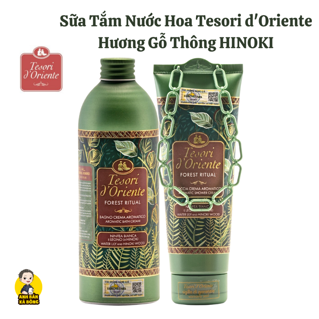 Sữa Tắm Nước Hoa Tesori d'Oriente Hương Hoa Sen LOTUS FLOWER (tặng kèm vòi xịt chính hãng)