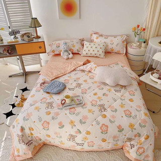 Set ga cotton chăn trần hè IGUN BEDDING hoạ tiết siêu đáng yêu