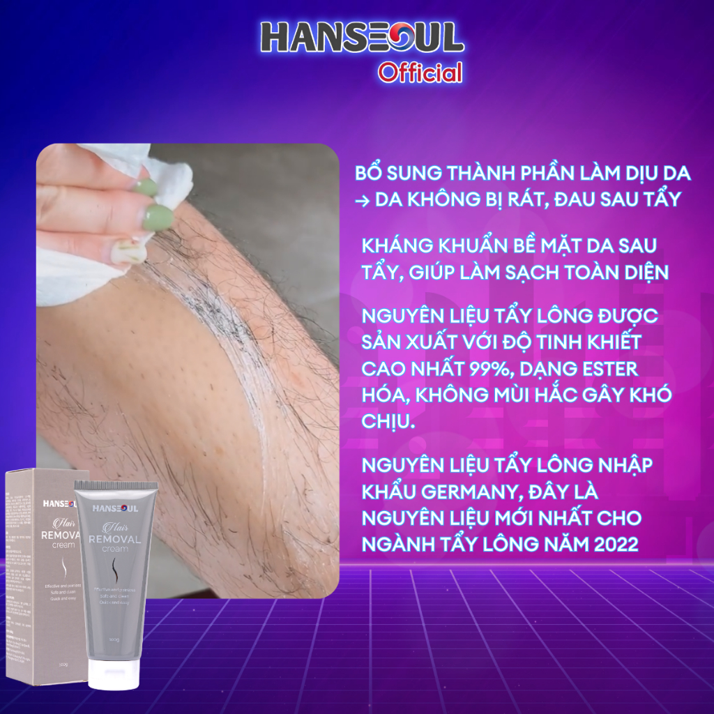 Combo kem tẩy lông HAIR REMOVAL CREAM và serum SMOOTHING thương hiệu Hanseoul