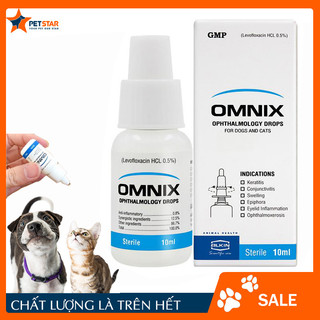 Nước nhỏ mắt cho mèo hết đau mắt đỏ mắt ghèn mắt omnix - nhỏ mắt chó dành cho thú cưng