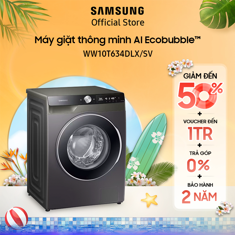 Máy giặt thông minh Samsung AI EcoBubble 10kg (WW10T634DLX) - Miễn phí công lắp đặt