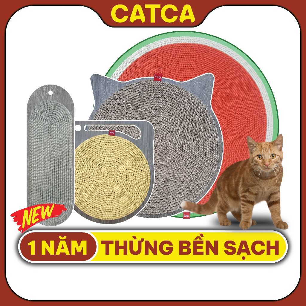 Bàn cào móng thừng bền sạch CATCA cho mèo cào - BCM Lion nghiêng