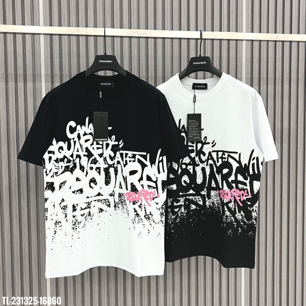 Áo Phông DSQ Nam In Chữ Loang Siêu Đẹp - Áo Thun DSQ Nam In Nhiệt Cao Cấp