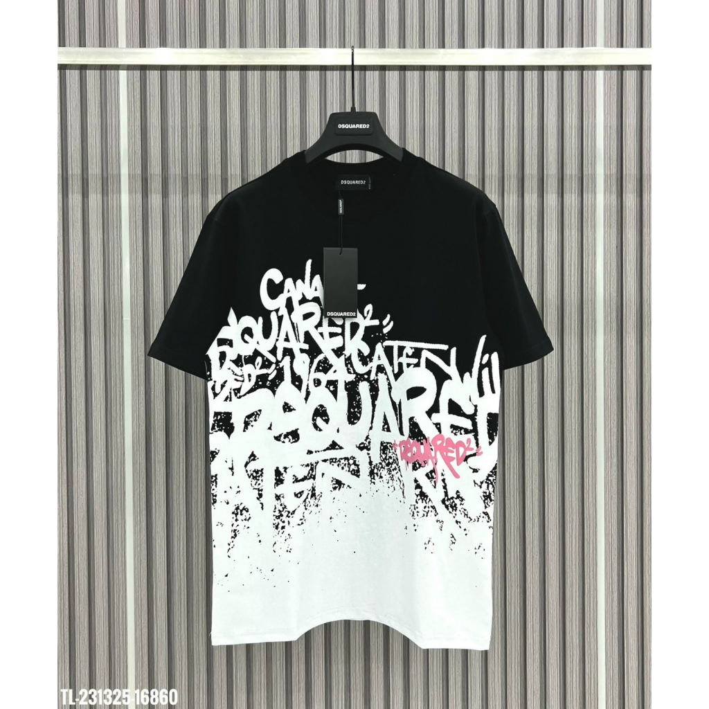 Áo Phông DSQ Nam In Chữ Loang Siêu Đẹp - Áo Thun DSQ Nam In Nhiệt Cao Cấp