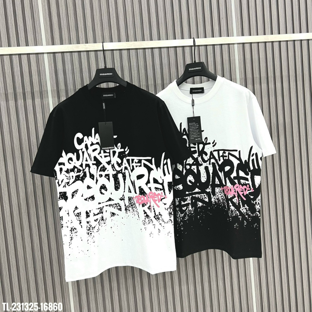 Áo Phông DSQ Nam In Chữ Loang Siêu Đẹp - Áo Thun DSQ Nam In Nhiệt Cao Cấp