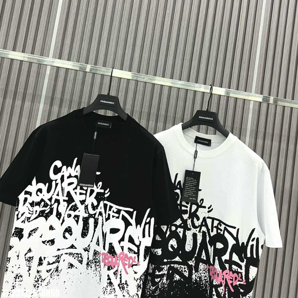Áo Phông DSQ Nam In Chữ Loang Siêu Đẹp - Áo Thun DSQ Nam In Nhiệt Cao Cấp