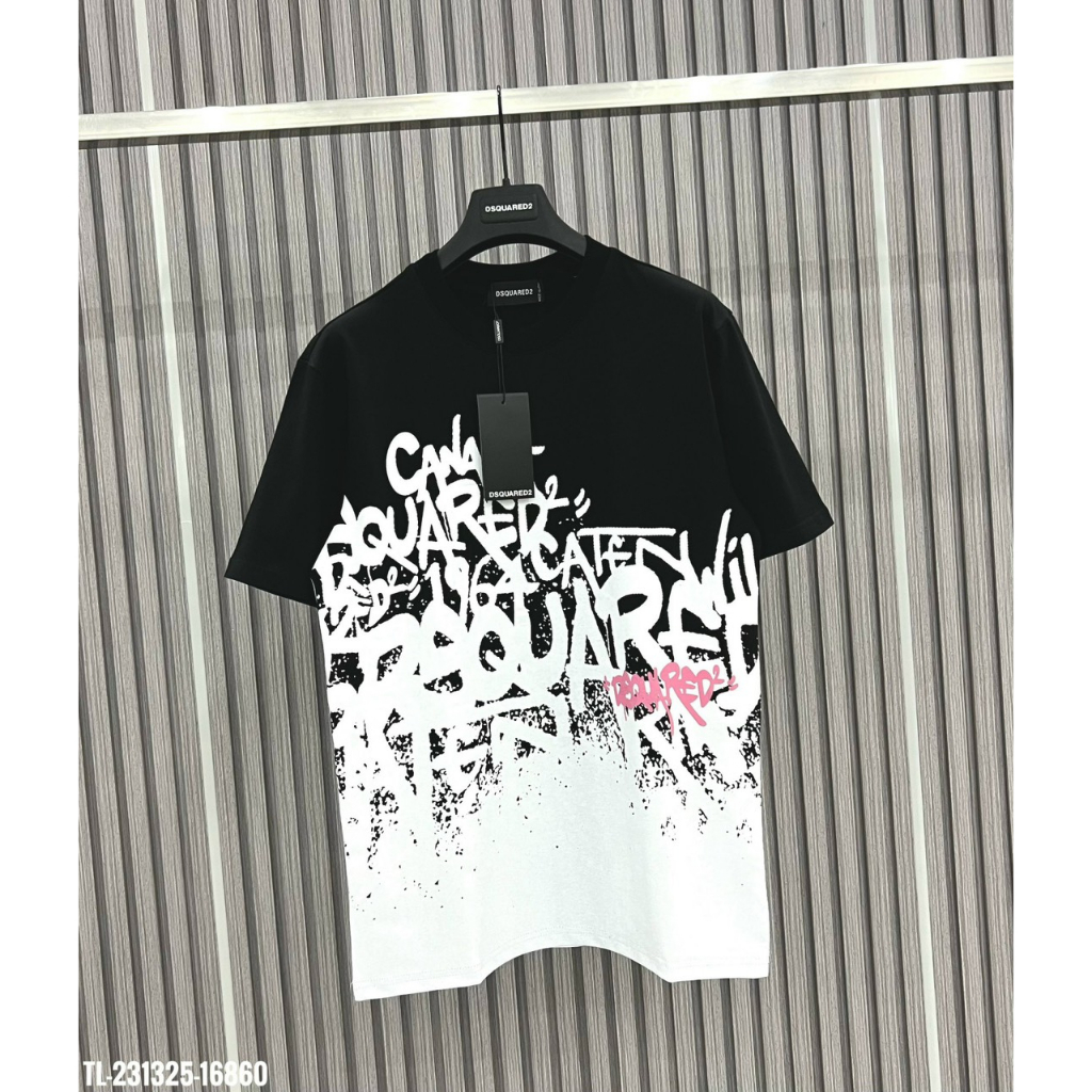 Áo Phông DSQ Nam In Chữ Loang Siêu Đẹp - Áo Thun DSQ Nam In Nhiệt Cao Cấp