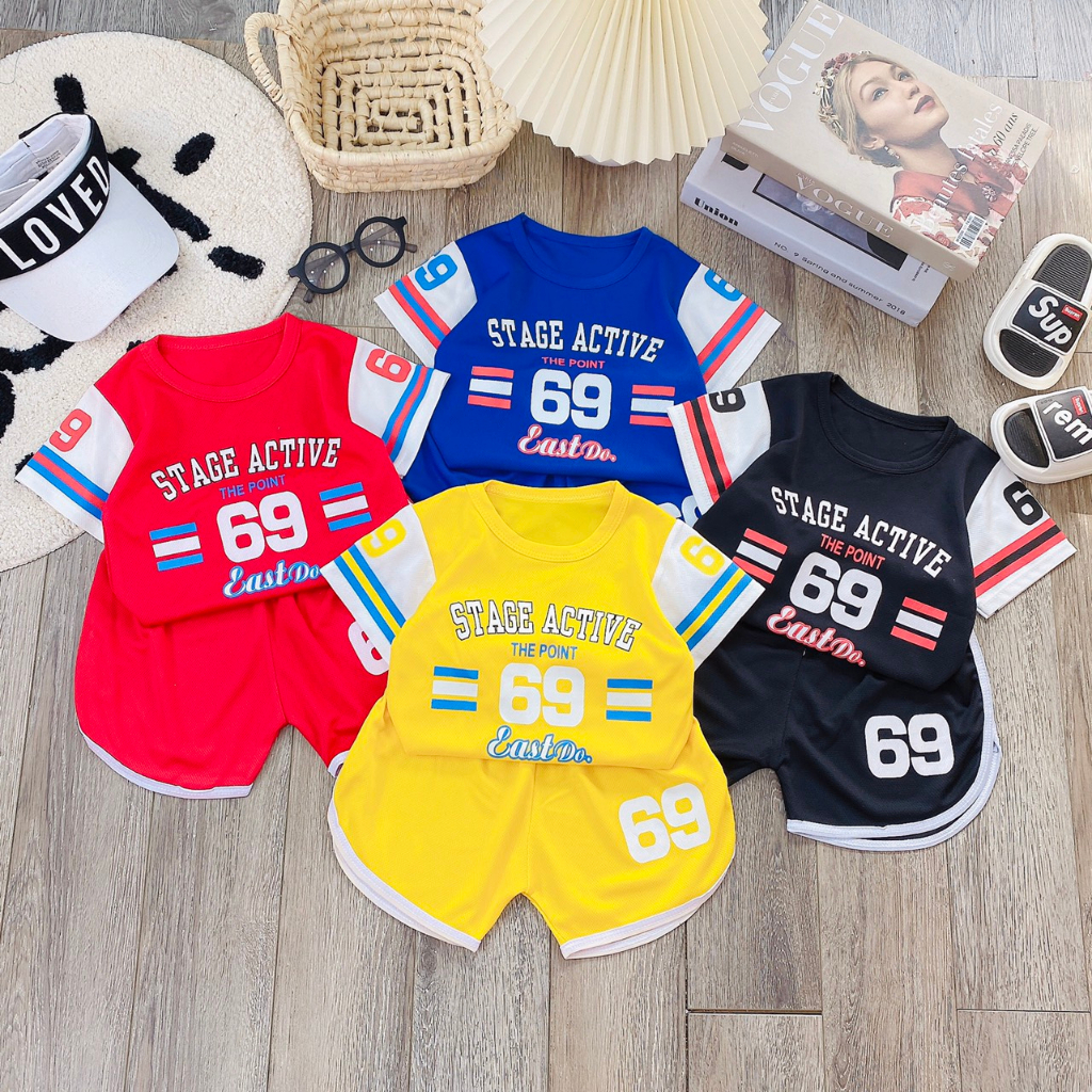 Bộ Cộc Tay Bé Trai, Bộ Thông Hơi Mẫu Mới 2023 Thể Thao Cho Bé Trai Từ 8 - 18kg