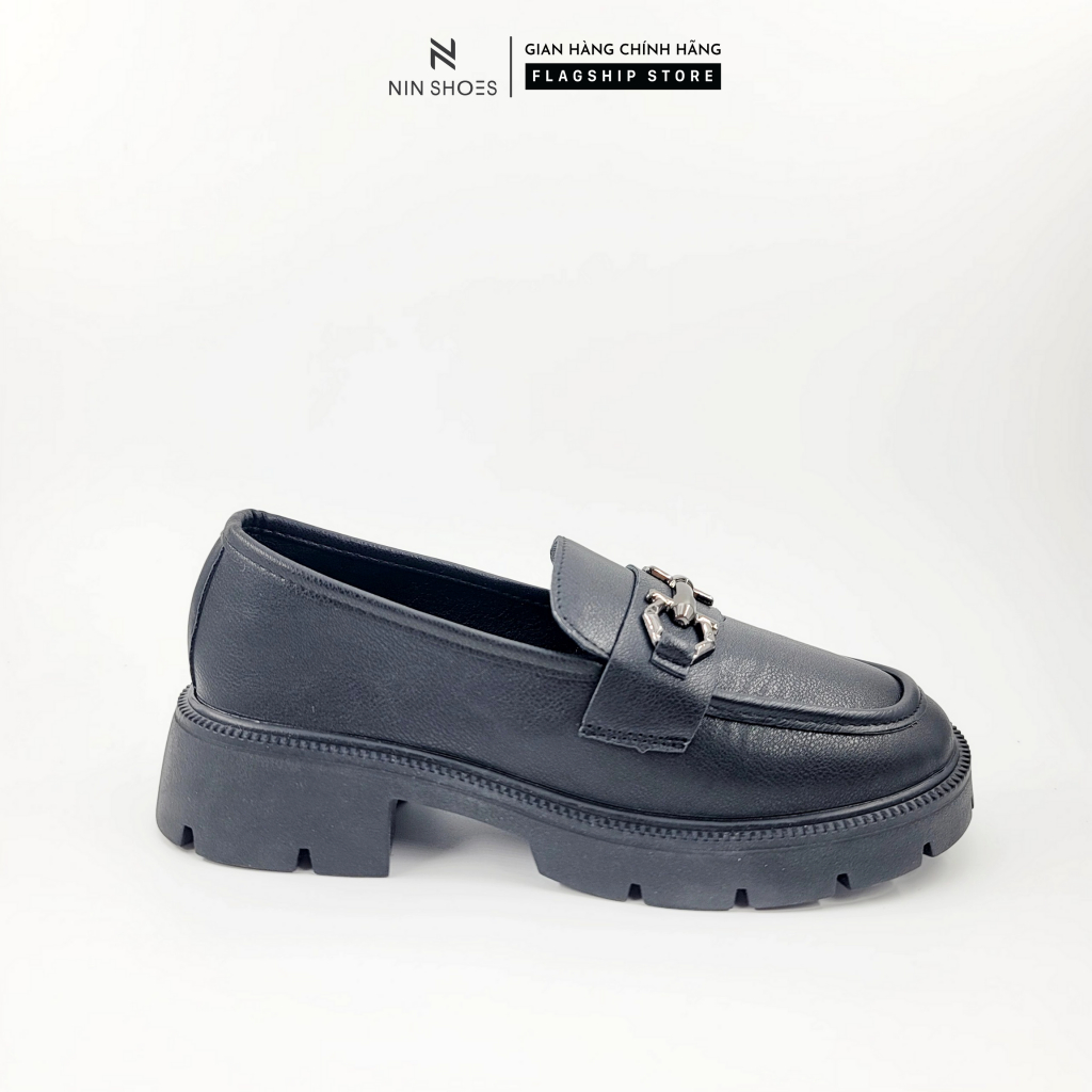Giày bệt nữ Ninshoes oxford đế độn răng cưa mũi tròn phong cách hàn quốc
