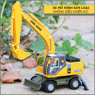 Mô Hình Kim Loại Xe Xúc Múc Đào Công Trình Bánh Hơi Tỉ Lệ 1:50 - Jingbang - 9951.2