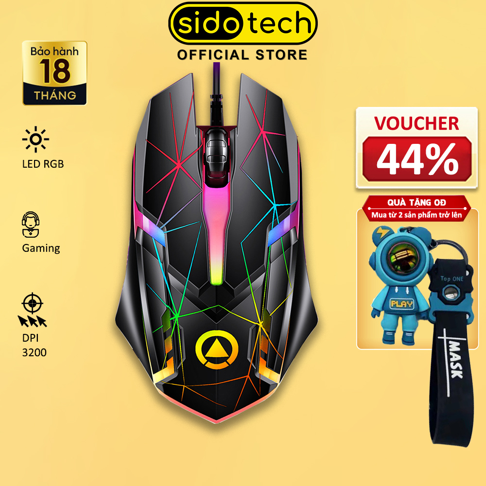 Chuột máy tính chơi game SIDOTECH G6 Pro phiên bản gaming chuyên dụng LED RGB / Cảm biến quang - Hàng Chính Hãng