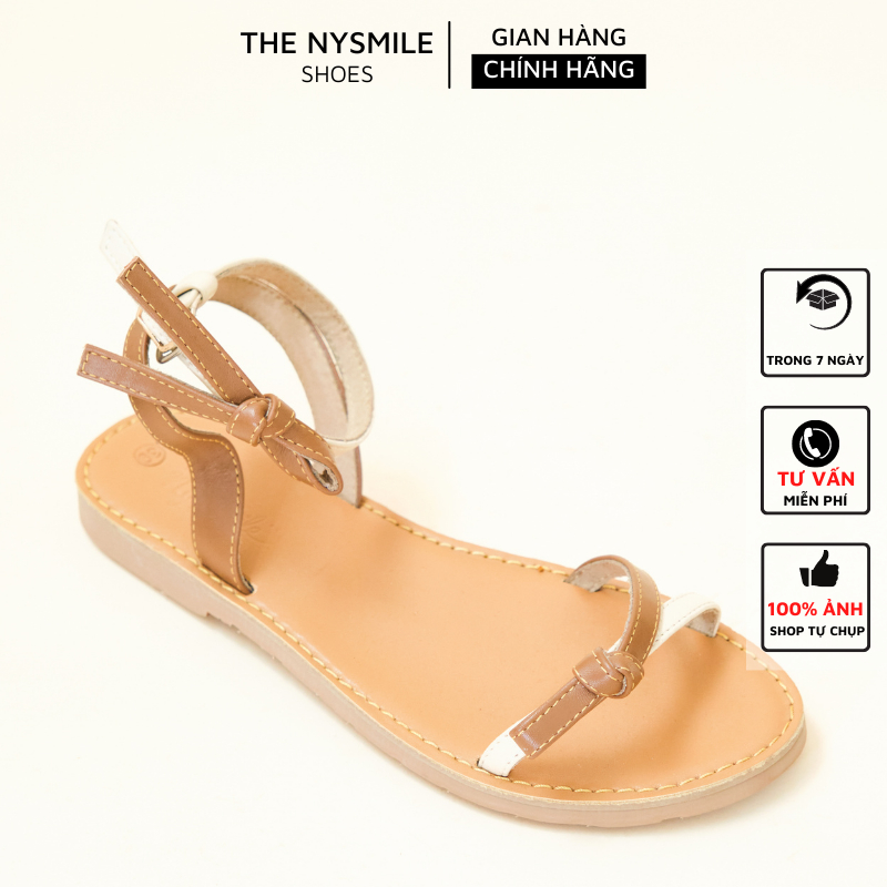 Sandal nữ da bò êm nơ thắt - The NySmile - ANTU