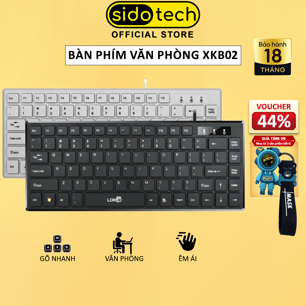 Bàn phím laptop mini SIDOTECH XKB02 có dây nhỏ gọn 82 key hành trình phím vừa phải giúp gõ văn bản nhanh tiện lợi | BigBuy360 - bigbuy360.vn