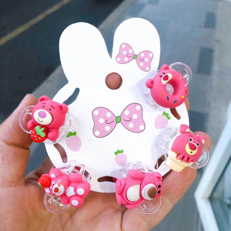 SET 5C KẸP CÀNG CUA MINI GẤU DÂU