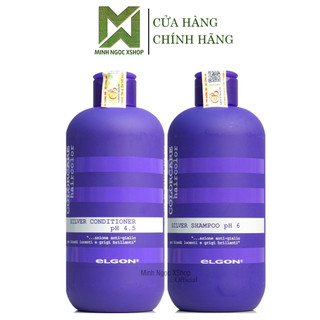 ELGON DẦU GỘI XẢ TÍM KHỬ VÀNG ELGON CHO TÓC TẨY TRẮNG BẠCH KIM 300ML CHÍNH HÃNG