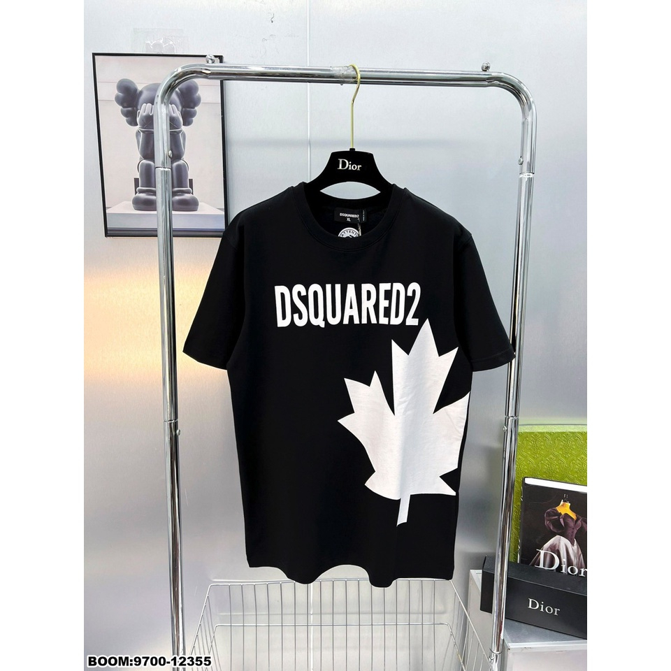 Áo phông nam nữ Premium Cotton in hình logo lá chữ DSQ2 vải dày dặn co giãn 4 chiều cao cấp 2023 | BigBuy360 - bigbuy360.vn