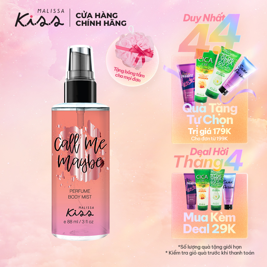 Shower Gel Malissa Kiss Perfume Body Mist Fine Fragrance Mist Bath