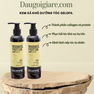Xả khô Delofil aganoil protein kem dưỡng tóc siêu mềm mượt 260ml giữ nếp tạo kiểu tóc uốn
