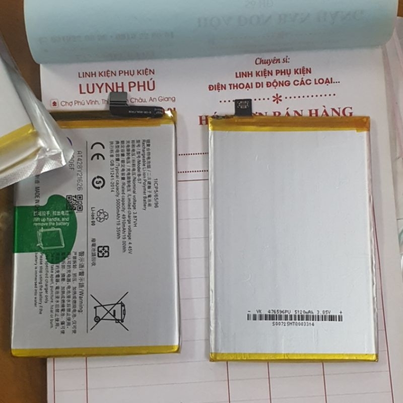 Pin vivo Y15S Y15A Y21 2021 B S7 BAQE,PIN ZIN bao test