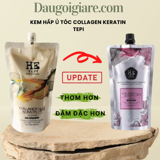 Kem ủ tóc keratin HE TEPI 1000ML hàn gắn liên kết sợi tóc siêu mềm mượt hương nước hoa chuyên dụng cho SALON