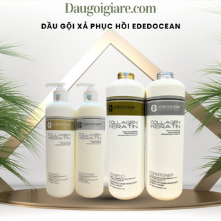 Dầu Gội Xả Keratin Ededocean Kích Thích Mọc Tóc Kiềm Dầu Phục Hồi Tóc 1000ml*2 Chuyên Dụng Cho SALON