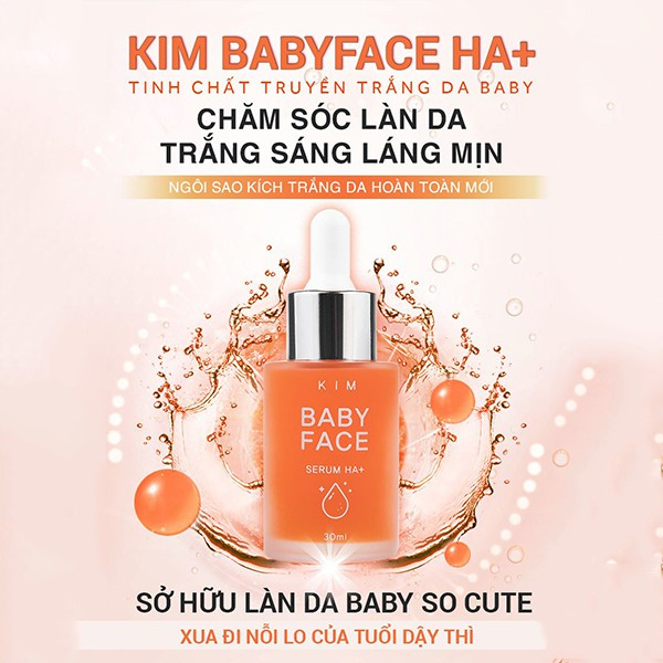 Serum Kim Baby Face HA+ - Tinh Chất Truyền Trắng Mờ Nám Tàn Nhang Sáng Da Từ Bên Trong