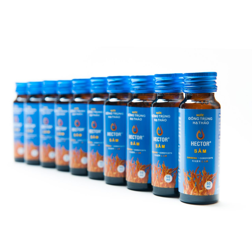 Nước Đông Trùng Hạ Thảo Kết Hợp Sâm Hector Cordyceps Ginseng 10 chai/hộp (50ml/chai)