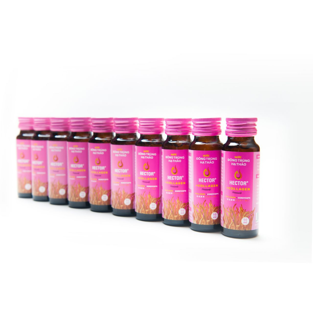 Nước Đông Trùng Hạ Thảo Kết Hợp Collagen Hector Cordyceps Collagen 10 Chai/Hộp