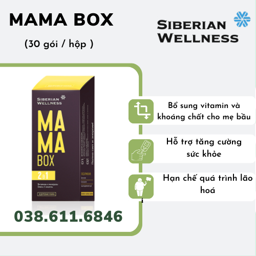 [ Mama box hỗ trợ bà bầu ] Thực phẩm bảo vệ sức khỏe MAMA BOX – 30 gói/hộp – 3 viên nang, 2 viên nén/túi