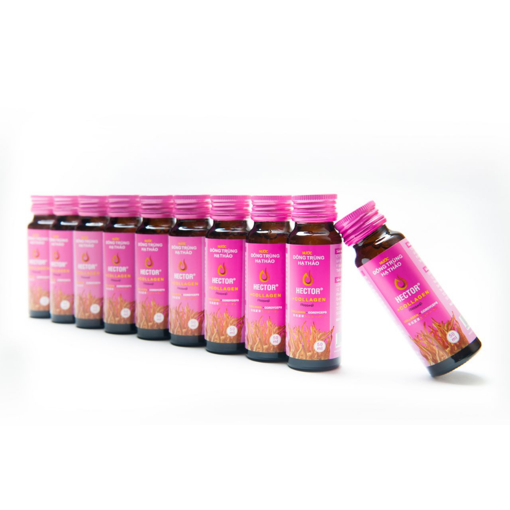 Nước Đông Trùng Hạ Thảo Kết Hợp Collagen Hector Cordyceps Collagen 10 Chai/Hộp
