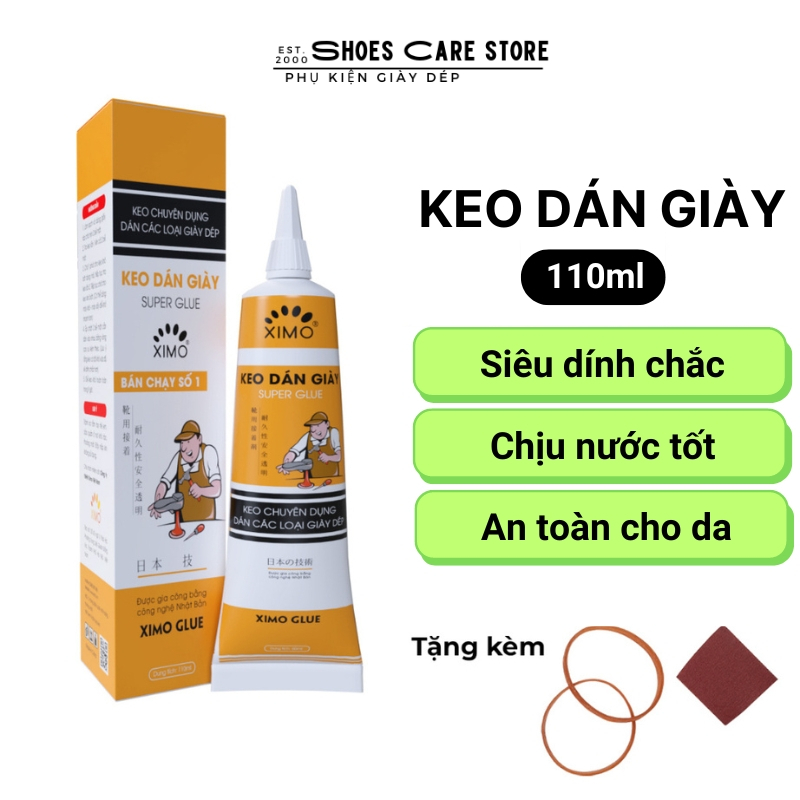 Keo dán giày nhiệt XIMO 110ml siêu dính chắc keo trong suốt chống nước tốt không hại da