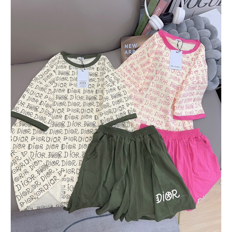 BỘ COTTON PHỐI CHỮ DR TRÀN VIỀN