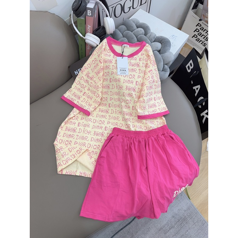 BỘ COTTON PHỐI CHỮ DR TRÀN VIỀN