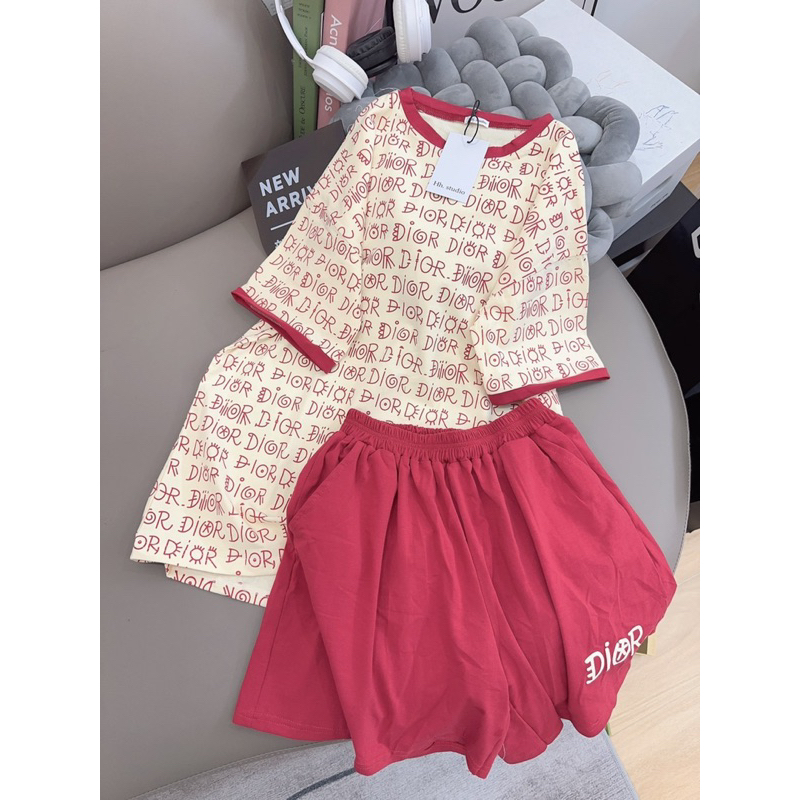 BỘ COTTON PHỐI CHỮ DR TRÀN VIỀN