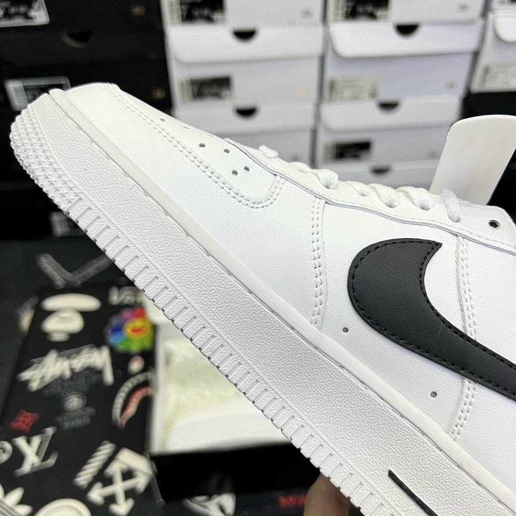 Giày Nike_Trắng móc đen AF1, Giày Air Force 1 Trắng móc đen Nam Nữ Hàng Đẹp Full Box+Bill