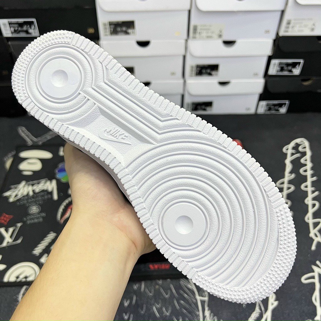 Giày Nike_Trắng móc đen AF1, Giày Air Force 1 Trắng móc đen Nam Nữ Hàng Đẹp Full Box+Bill