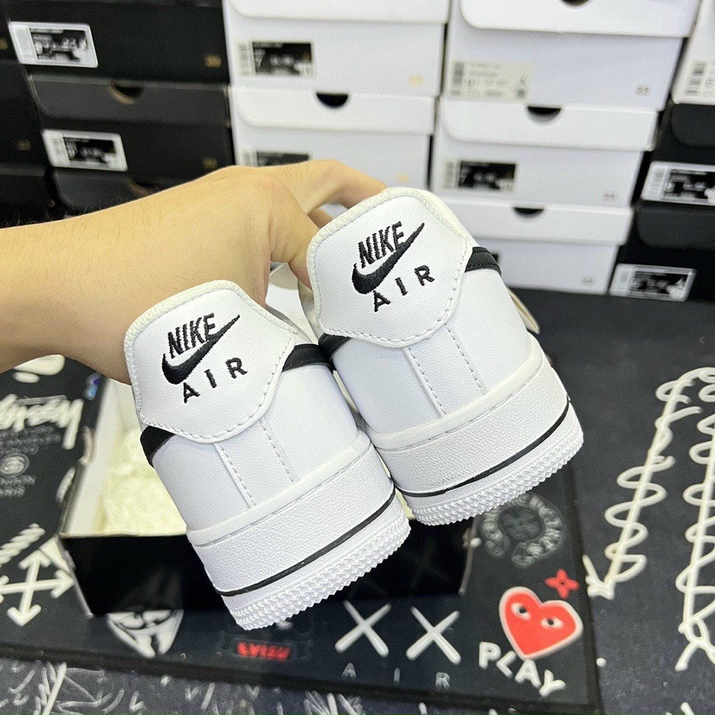 Giày Nike_Trắng móc đen AF1, Giày Air Force 1 Trắng móc đen Nam Nữ Hàng Đẹp Full Box+Bill