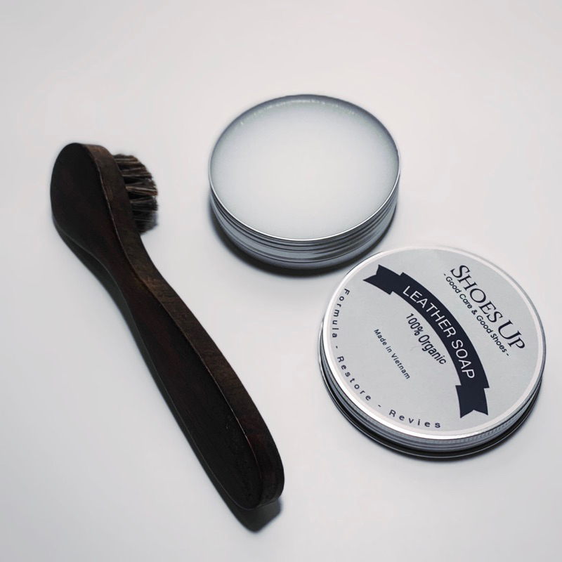 Bàn Chải Lông Ngựa Đầu Tròn Cán Dài chuyên dung lấy Sáp, Kem - Vệ sinh Giày Da & Đồ Da