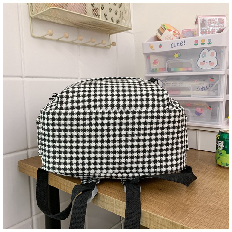 Balo Nữ Họa Tiết Caro Cao Cấp Phong Cách Hàn Quốc Thời Trang KAYLEE KT 43x31x13 cm BLV02