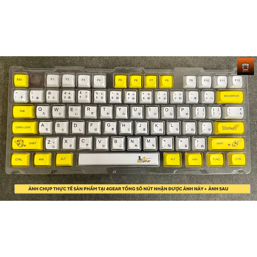 Keycap XDA Pikachu Song ngữ PBT Dyesub 126 phím dành cho bàn phím cơ