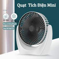 Quạt Tích Điện Mini Để Bàn - Quạt Tích Điện Động Cơ Không Tiếng Ồn Cổng Sạc USB Tiện Ích- Quạt Để Bàn 3 Chế Độ