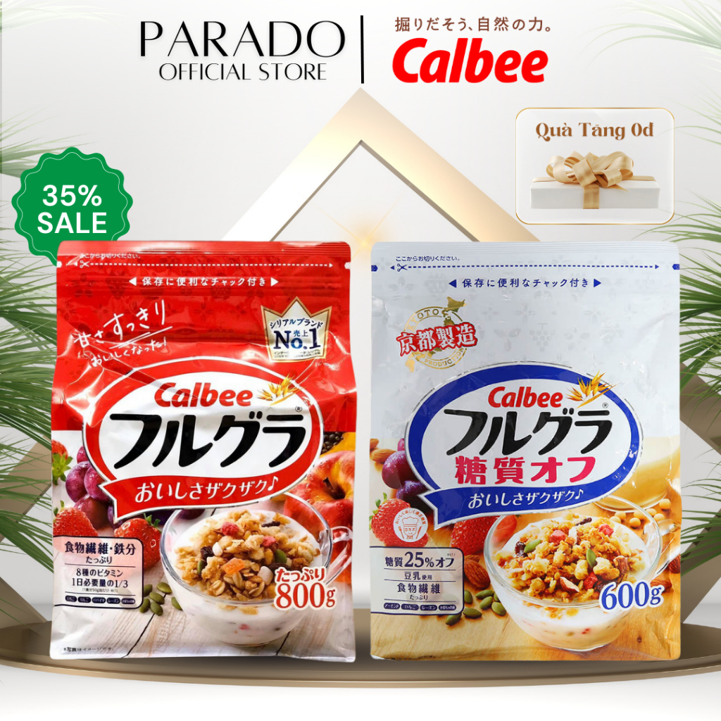 Ngũ Cốc Calbee Ăn Kiêng Giảm Cân Nhật Bản Mix Sữa Chua Trái Cây Dùng Ăn Sáng 750G