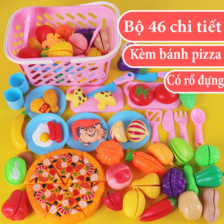 Bộ đồ chơi cắt ghép hoa quả bánh pizza cho bé 46 chi tiết