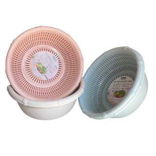 Bộ chậu rổ 2 lớp mẫu đốt trúc việt nhật,rổ kèm chậu bộ thau rổ nhựa rửa rau hoa củ quả cao cấp