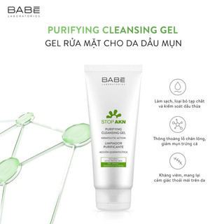 200ML- SỮA RỬA MẶT BABE STOP AKN PURIFYING CLEANSING GEL