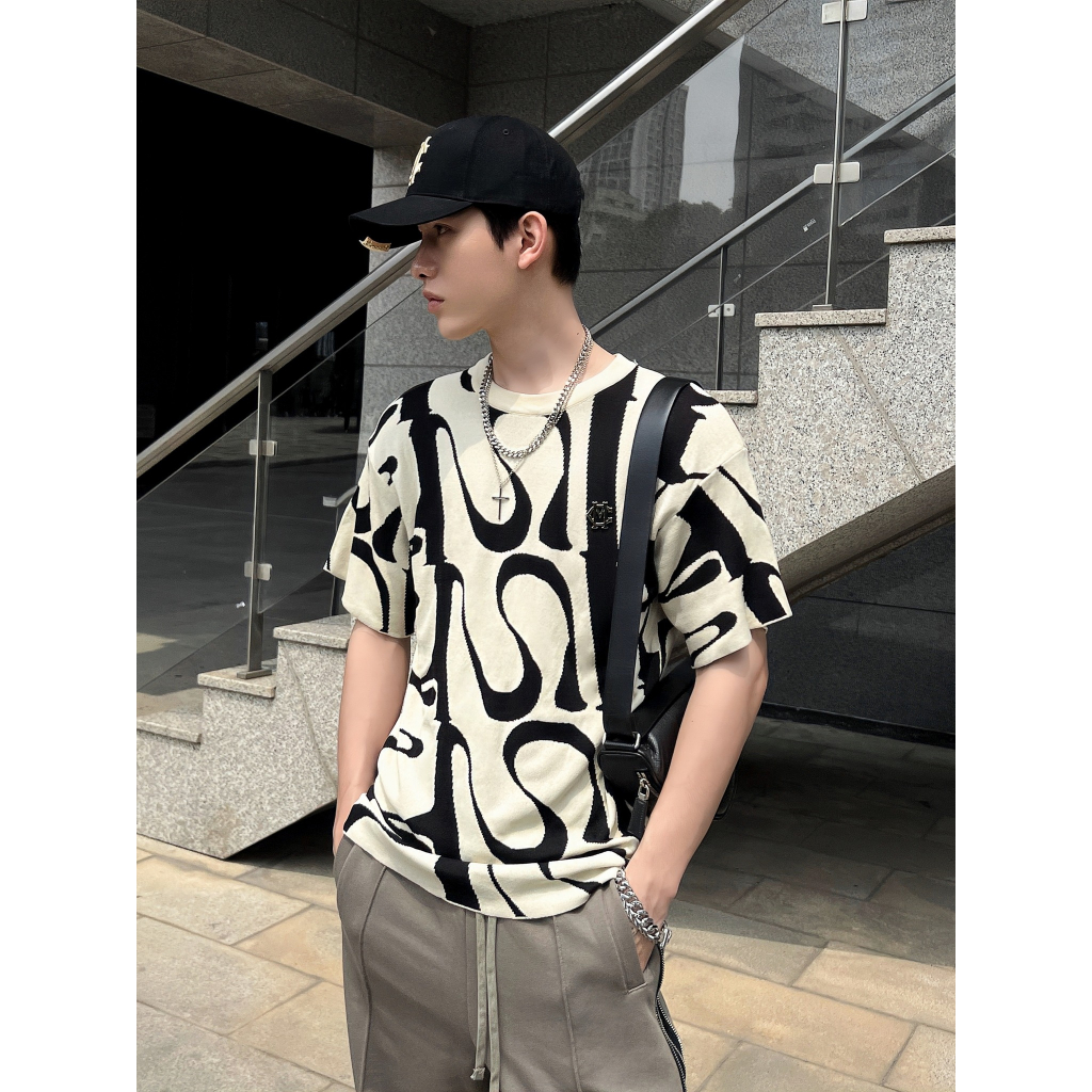 Áo thun unisex ngắn tay MIKENCO Wavey Knit Tshirt