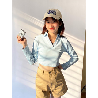 Áo polo croptop olari tay dài - ol195 - longsleeve polo