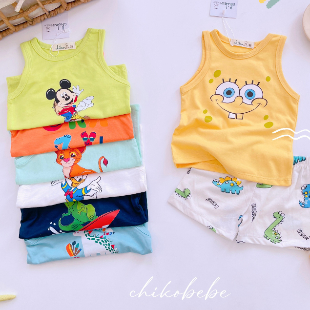 Bộ Sưu Tâp Áo Ba Lỗ Cho Bé Trai Thun Cotton Mềm Mịn BT6