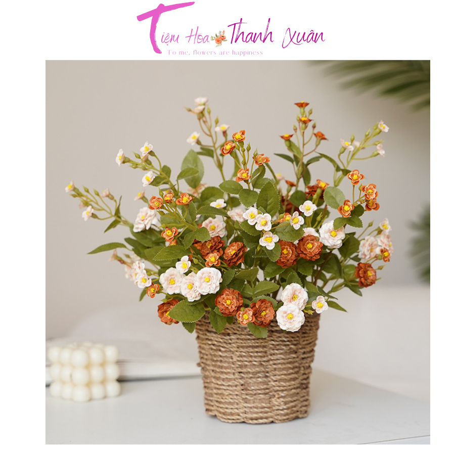 Hoa hồng châu âu, hoa giả decor trang trí cao cấp, hoa hồng ngoại, trang trí lọ hoa,  phụ kiện decor - THTX